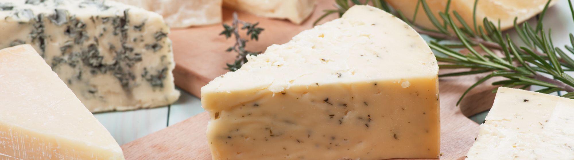 Various cheeses on a plate. 